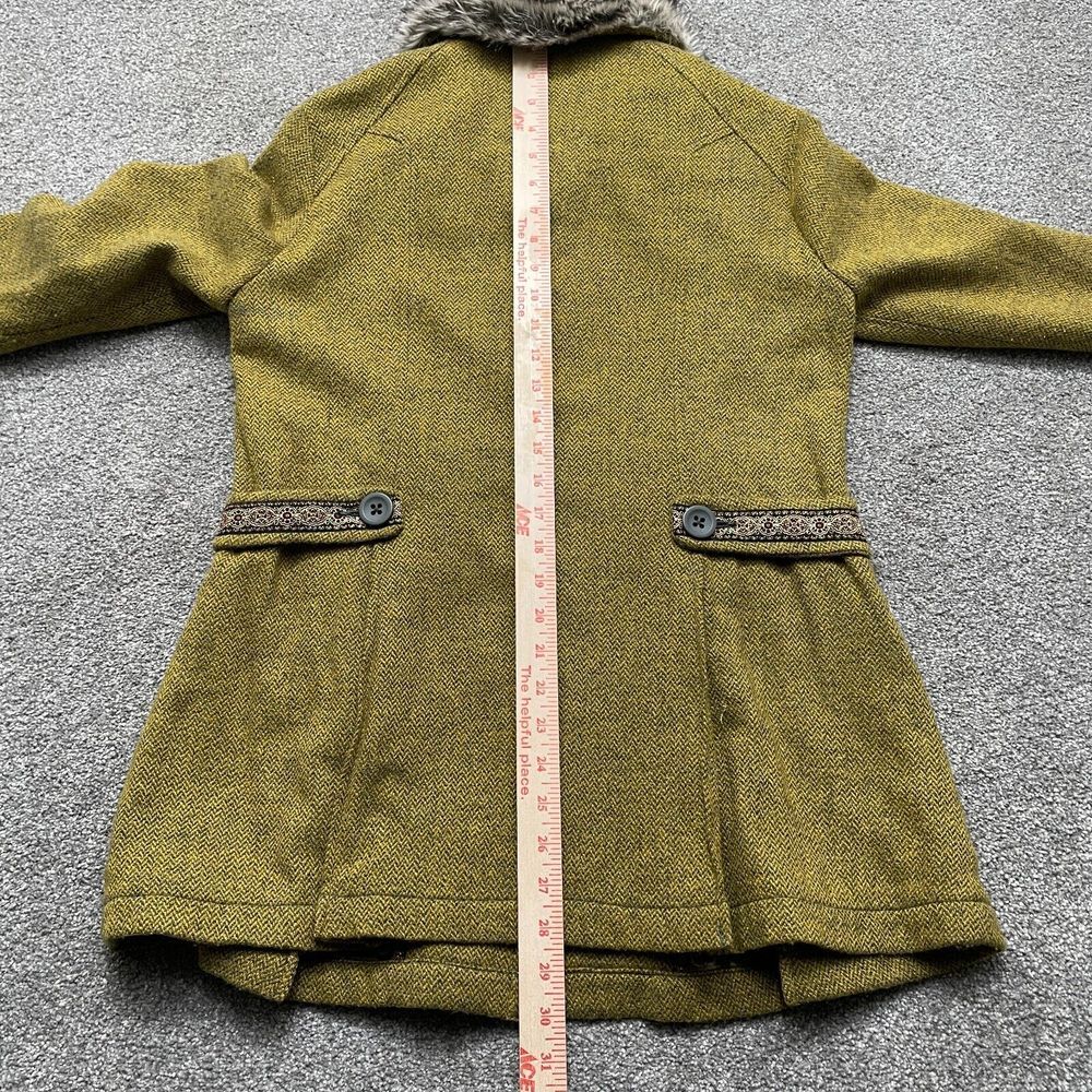 Free People Olive Green Coat with Faux Fur Collar - Picture 6 of 10
